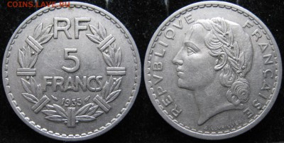 Разная инострань - 12 1 Франция 5 франков 1935     351
