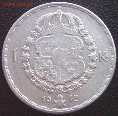 Серебряная шведская крона 1942; до 13.04_22.02мск - 7895