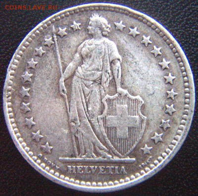 Швейцария_2 франка 1921. Серебро; до 13.04_22.06мск - 7891