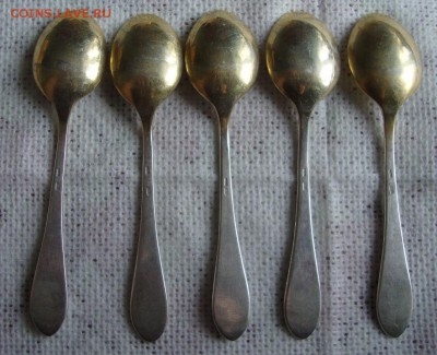 Ложечки кофейные, 5 штук, 875 проба, торг сутки - D3