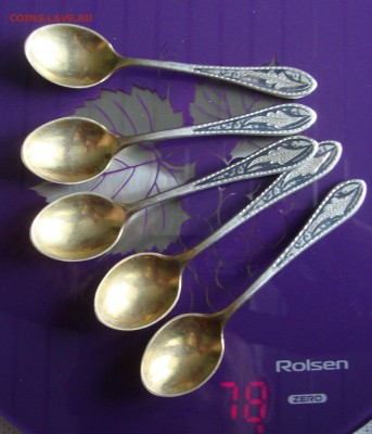 Ложечки кофейные, 5 штук, 875 проба, торг сутки - D1