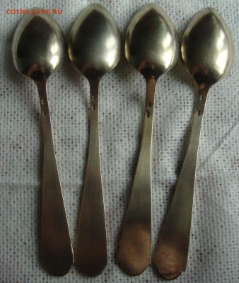 Ложечки чайные, 4 штуки, 875 проба, эмаль, торг сутки - Q3