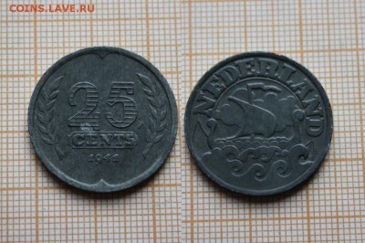 Нидерланды, 25 центов 1941г, цинк. До 16.04.2014г. в 22:00 - я1