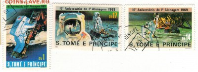 Марки Сан-Томе и Принсипи 1979 (3шт) Юбилей 21.04-22ч (8635) - 2-стип-на луне