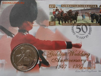 ГИБРАЛТАР. крона ЗОЛОТАЯ СВАДЬБА.конверт 1997г. до 18.04 - P4170007.JPG