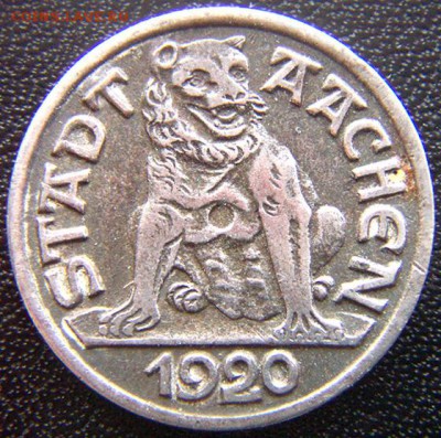 Германия. Город Ахен_10 пфеннигов 1920; до 16.04_22.20мск - 7913