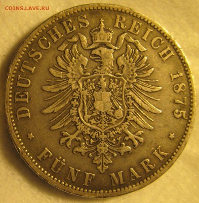 5 Марок 1875 Бавария, 3 марки Веймар 1932 - 5 Марок