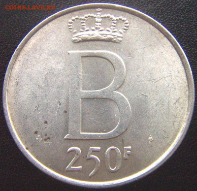 Бельгия_памятные 250 франков 1976. Серебро; до 17.04_22.22мс - 7945