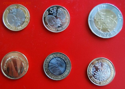 2 € Памятные 5 €, 2€ Финляндии 2004, наборы, официальные - nabor iz 6 raznih.JPG