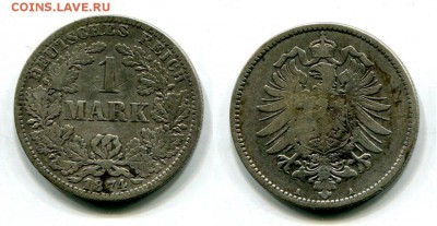 Германия, 1 марка 1874г. "А" до 23.04. в 22:00 - 1874 а