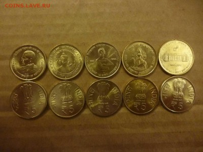 ДК Индия набор юбилейных 5 рупий ФИКС 24.04 - P1060034