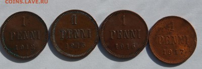 1 пенни 1912,15-17 гг.(4шт.)До 22.04.2014 г.,в 22-00 по Моск - 12-17