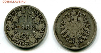Германия, 1 марка 1876г. "А" до 23.04. в 22:00 - 1876 а