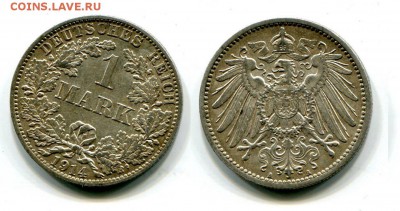 Германия, 1 марка 1914г. "А" до 23.04. в 22:00 - 1914