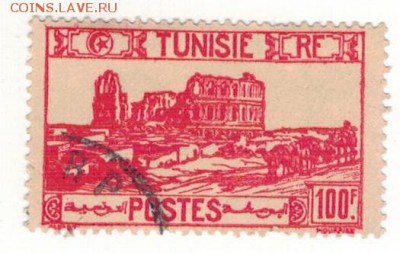 МАРКА ТУНИСА 1945 100 ФРАНКОВ ДО 24.04.14 В 22.00МСК (8493) - 2-тун