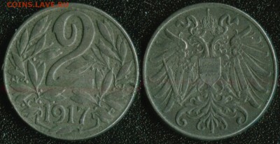 Австрия 2 хелера 1917 [железо] до 22:00мск 23.04.14 - Австрия 2 хелера 1917