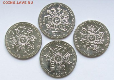 ОСТРОВ МЭН Кроны 2001 г. Гарри Поттер 5 монет АНЦ - Isle of Man 4 Crown set 1980.JPG