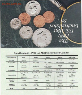 США набор годовой 1989 UNC, до 28.04.14г 22-00мск - набор003