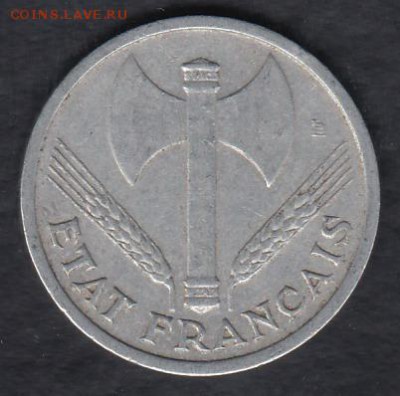 Франция 1 франк 1943 до 26.04.2014 22-00 - Франция 1 франк 1943 р