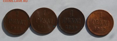 1 пенни 1911,15-17 гг.(4шт.)До 29.04.2014 г.,в 22-00 по Моск - penni11-17