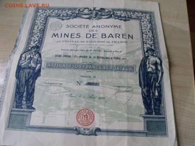 Акция в 100 франков . С купонами. Франция, 1928 год - LIsAkwEqc-c