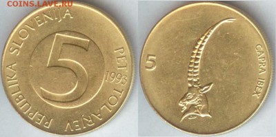 Словения 5 толаров-1993г до 21.00 по Москве 02.05.2014 - словения
