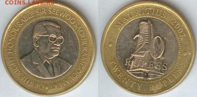 Маврикий 20 рупий 2007 до 21.00 мск 02.05.2014 - Маврикий 20 рупий