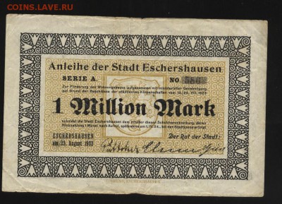 Германия Эшерхаузен 1 миллион 1923  2.05.14 20-00 - 1 025
