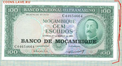 Мозамбик, 100 эскудо,1961,до 03.05.2014г. 22.00 по Москве - Мозамбик 44++64