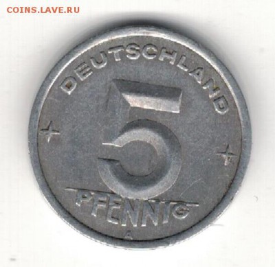 ГДР 5 ПФЕННИГОВ 1948А ДО 01.05.14 В 22.00МСК (8561) - 4-гдр5-48а