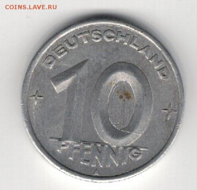 ГДР 10 ПФЕННИГОВ 1948А ДО 01.05.14 В 22.00МСК (8560) - 4-гдр10-48а