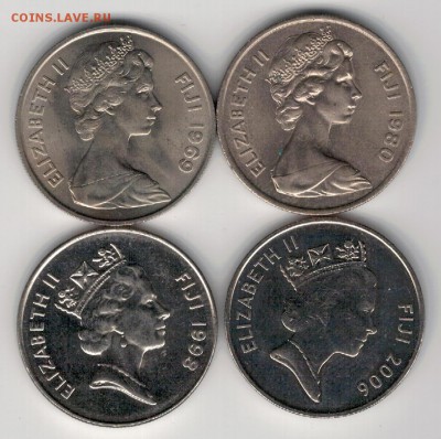 ФИДЖИ 10 ЦЕНТОВ 1969-2006 (4ШТ) ДО 01.05 В 22.00МСК (8679) - 4-ф10