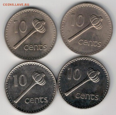 ФИДЖИ 10 ЦЕНТОВ 1969-2006 (4ШТ) ДО 01.05 В 22.00МСК (8679) - 4-ф10а