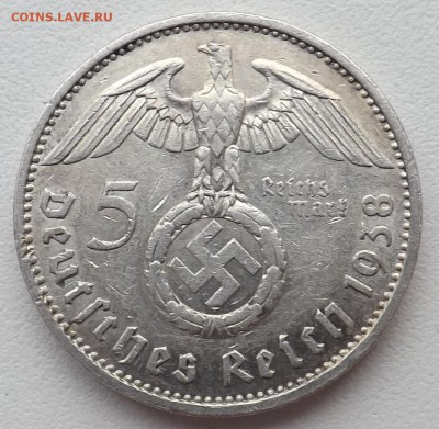 5 марок 1938 год. А. - 2