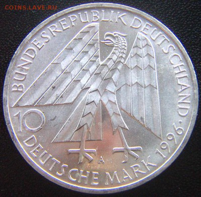 ФРГ_памятные 10 марок 1996(А). Серебро; до 28.04_22.14мск - 7951