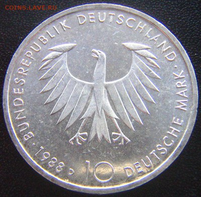 ФРГ_памятные 10 марок 1988(D). Серебро; до 28.04_22.18мск - 7947