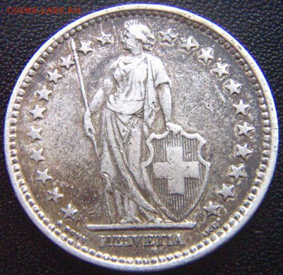 Швейцария_2 франка 1920. Серебро; до 30.04_22.06мск - 7863