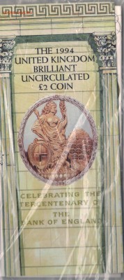 Великобритания 2£ 1994 Юбилей банка 05.05 в 22.00мск (8681) - 4-вел1994
