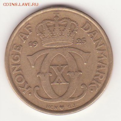 2 кроны Дании 1925 года, бронза 7.05 - Рисунок (56)