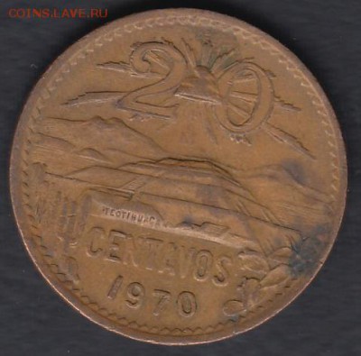 Мексика 20 центаво 1970 до 04.05.2014 22-00 - Мексика 20 центаво 1970 а