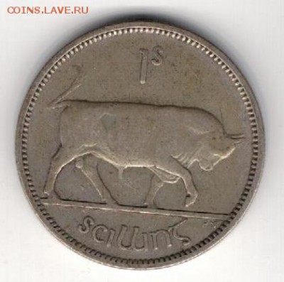 Ag ИРЛАНДИЯ ШИЛЛИНГ 1939 БЫК ДО 08.05 В 22.00МСК (8514) - 5-ир39а