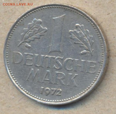ФРГ 1 марка 1972 г. G  5.05.14 г. 21-00 МСК . - ФРГ 1 м 1972 G