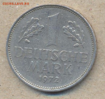ФРГ 1 марка 1972 г. D   5.05.14 г. 21-00 МСК . - ФРГ 1 м 1972 D