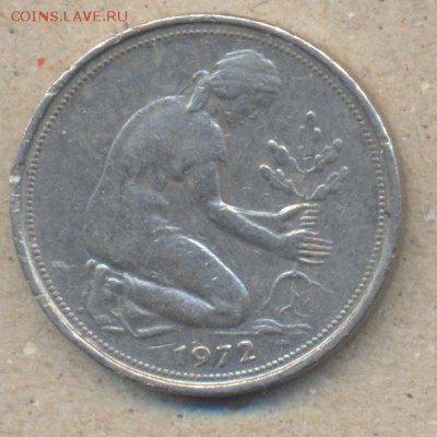 ФРГ 50 пфеннигов 1972 г. G  5.05.14 г. 21-00 МСК . - ФРГ 50 пф 1972 G 1