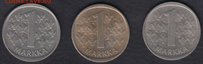 Финляндия 1 марка M, K, S 3 монеты до 06.05.2014 22-00 - Финляндия 1 марка M, K, S а