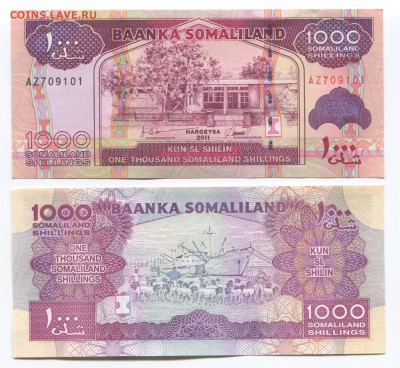 Сомалиленд, 1000 шиллингов 2011 ПРЕСС, до 08.05.2014 - Somaliland p20