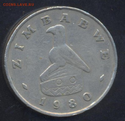 Зимбабве 1 доллар 1980 г. 8.05.14 г. 21-00 МСК . - Зимб 1 д.1