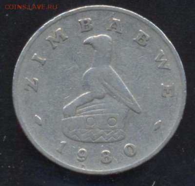 Зимбабве 10 центов 1980 г.  8.05.14 г. 21-00 МСК . - Зимб 10 ц.1