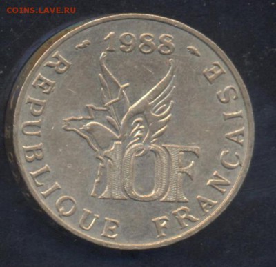 Франция 10 франков 1988 г. Ролан Гаррос. 8.05.14 г. 21-00 МС - Франция 10 ф. 1988