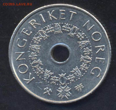 Норвегия 5 крон  1998 г. 8.05.14 г. 21-00 МСК . - Нор 5 кр.1